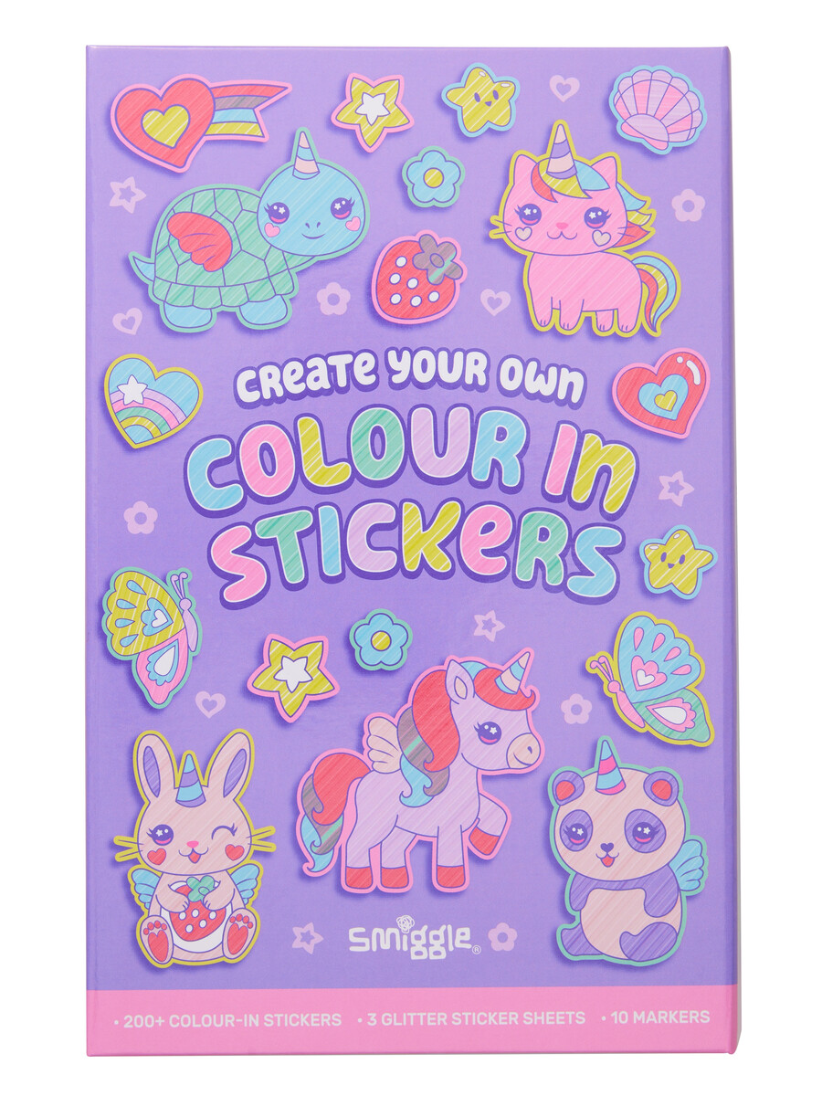 caja de actividades con libro de pegatinas para colorear
