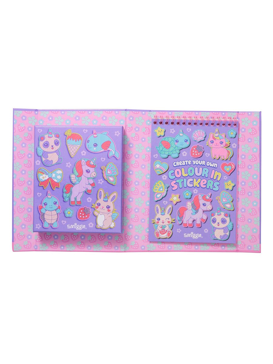 caja de actividades con libro de pegatinas para colorear