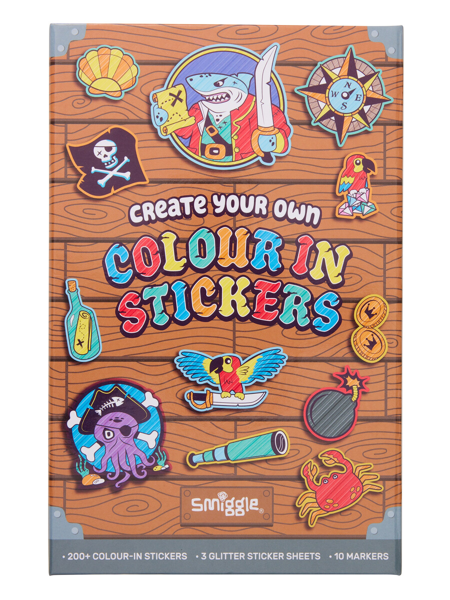 caja de actividades con libro de pegatinas para colorear