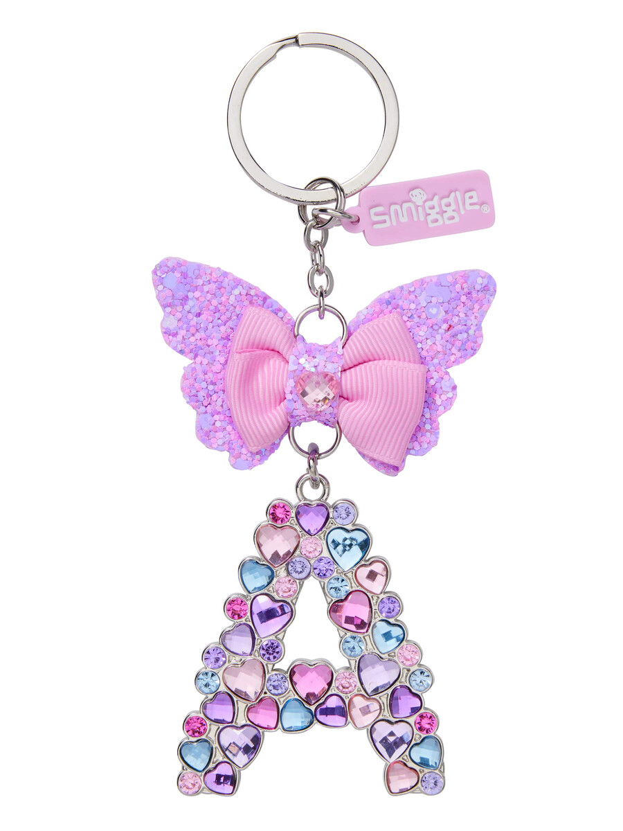 llavero con alfabeto de mariposa joya