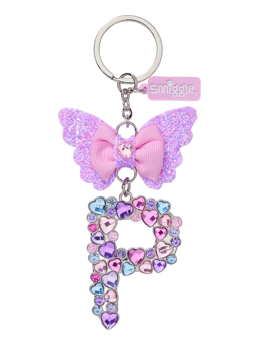 llavero con alfabeto de mariposa joya