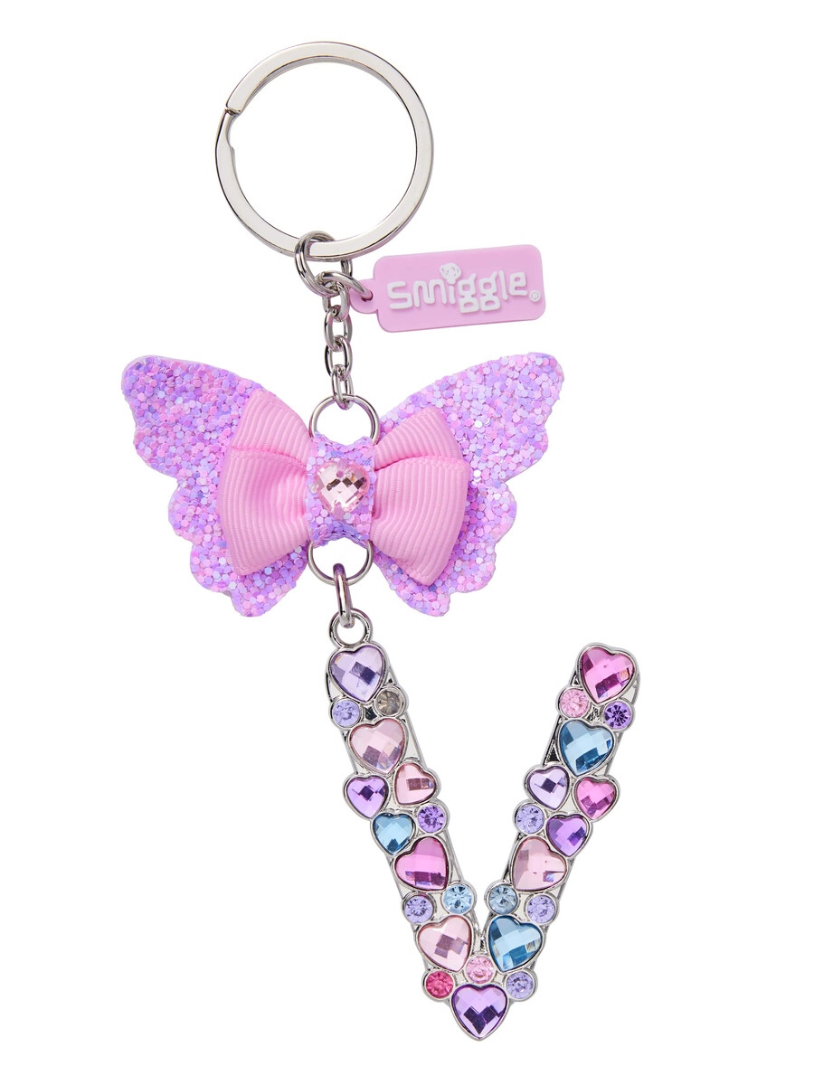 llavero con alfabeto de mariposa joya