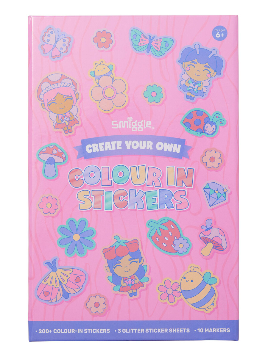 libro de actividades para colorear con pegatinas de polvo de hadas