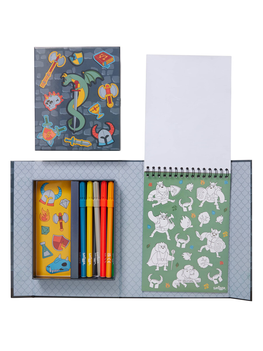 caja de actividades del libro de pegatinas para colorear dragon trails