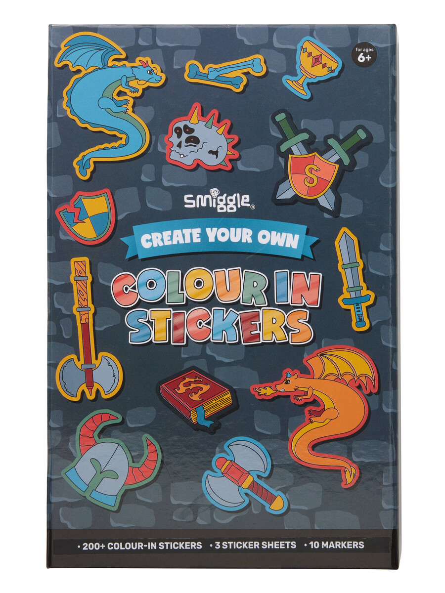 caja de actividades del libro de pegatinas para colorear dragon trails
