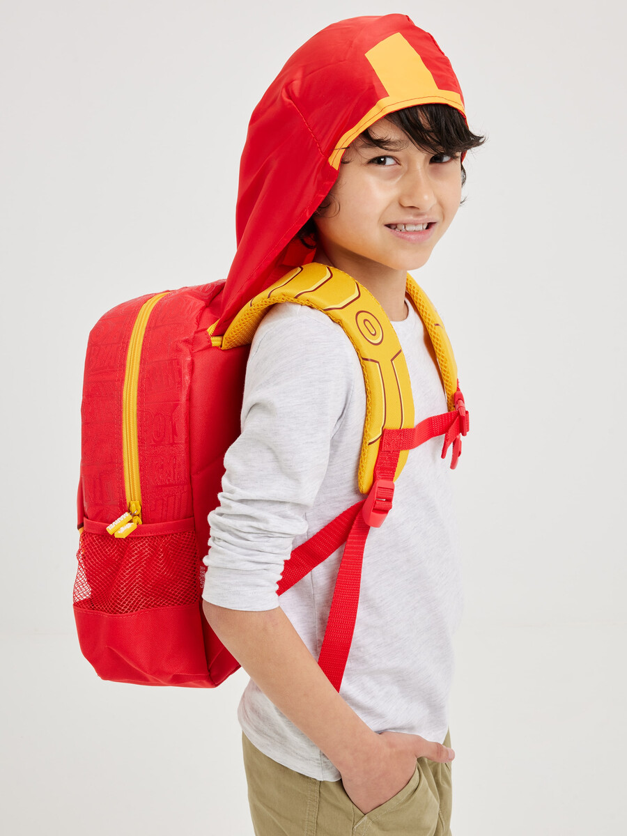 mochila con capucha marvel iron man junior