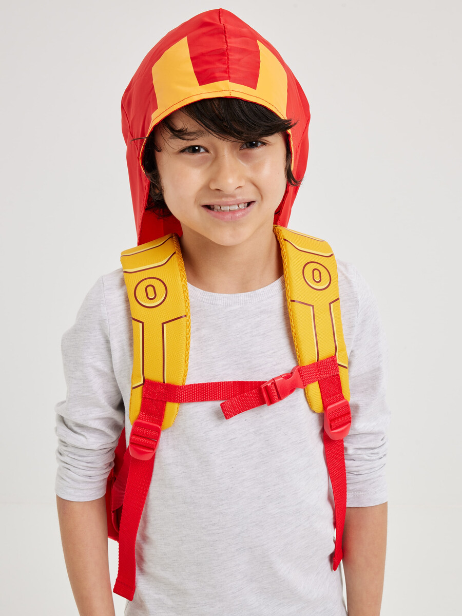 mochila con capucha marvel iron man junior