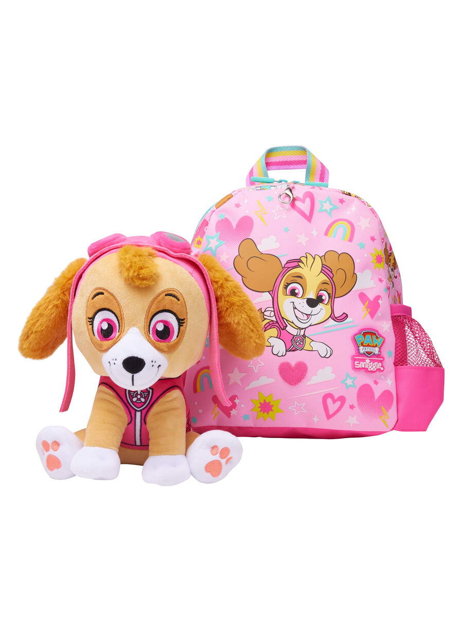 mochila diminuta de paw patrol con peluche desmontable