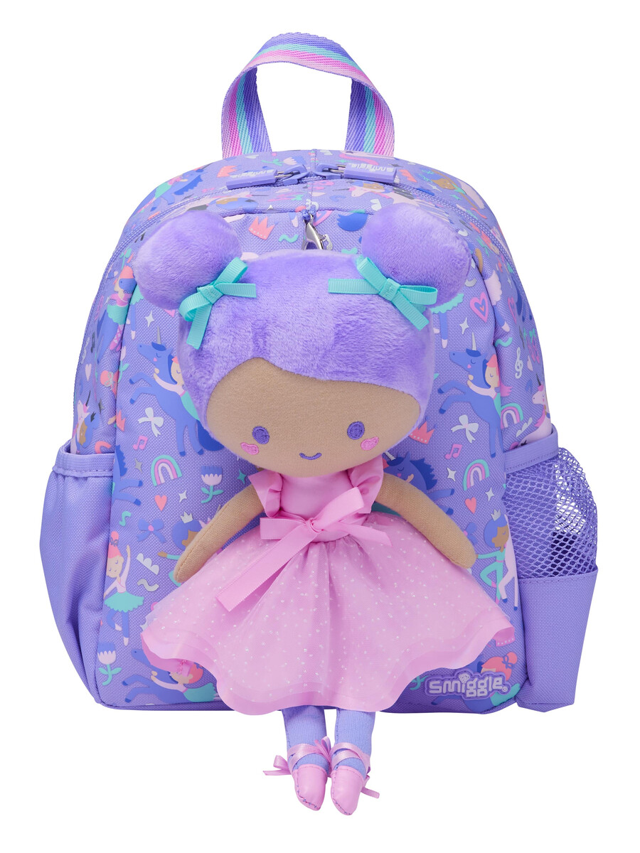 mochila diminuta ready set go con peluche desmontable