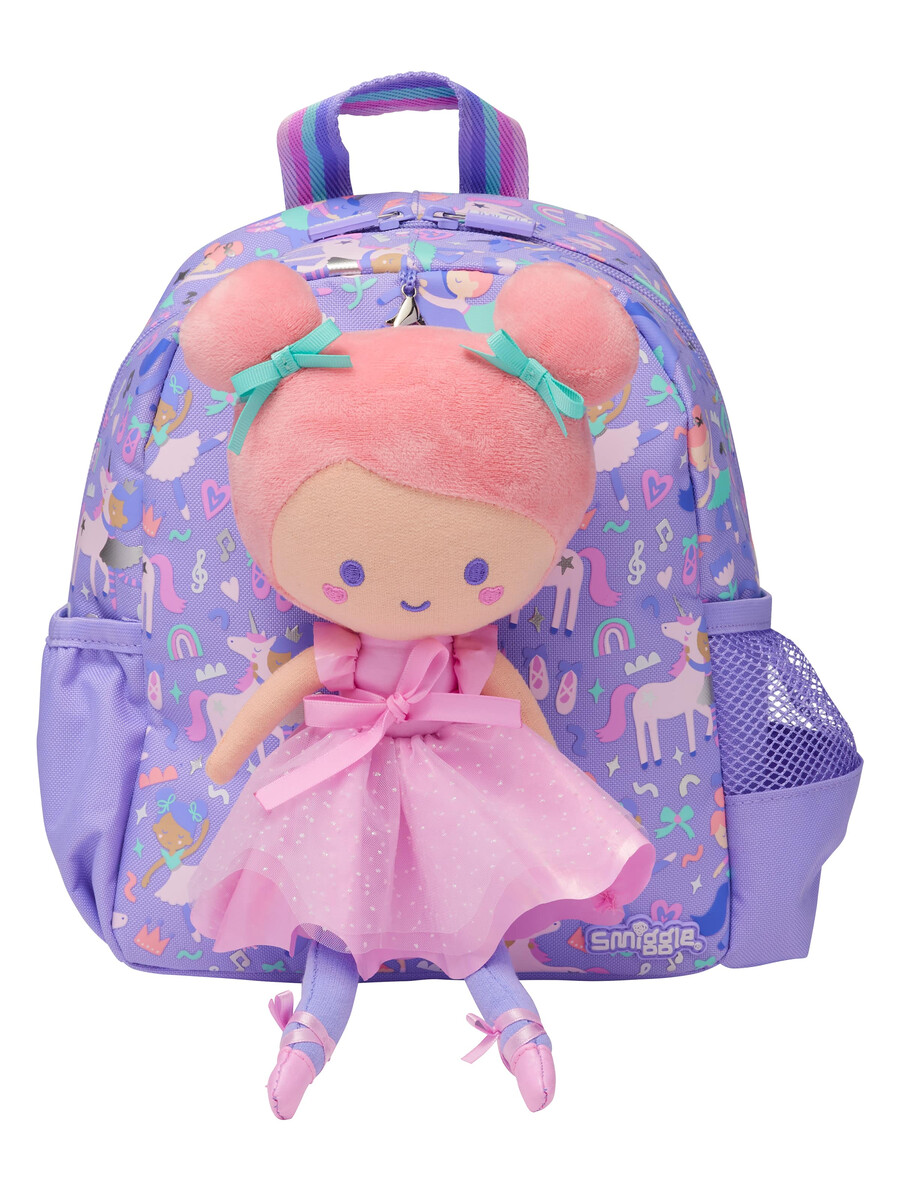 mochila diminuta ready set go con peluche desmontable