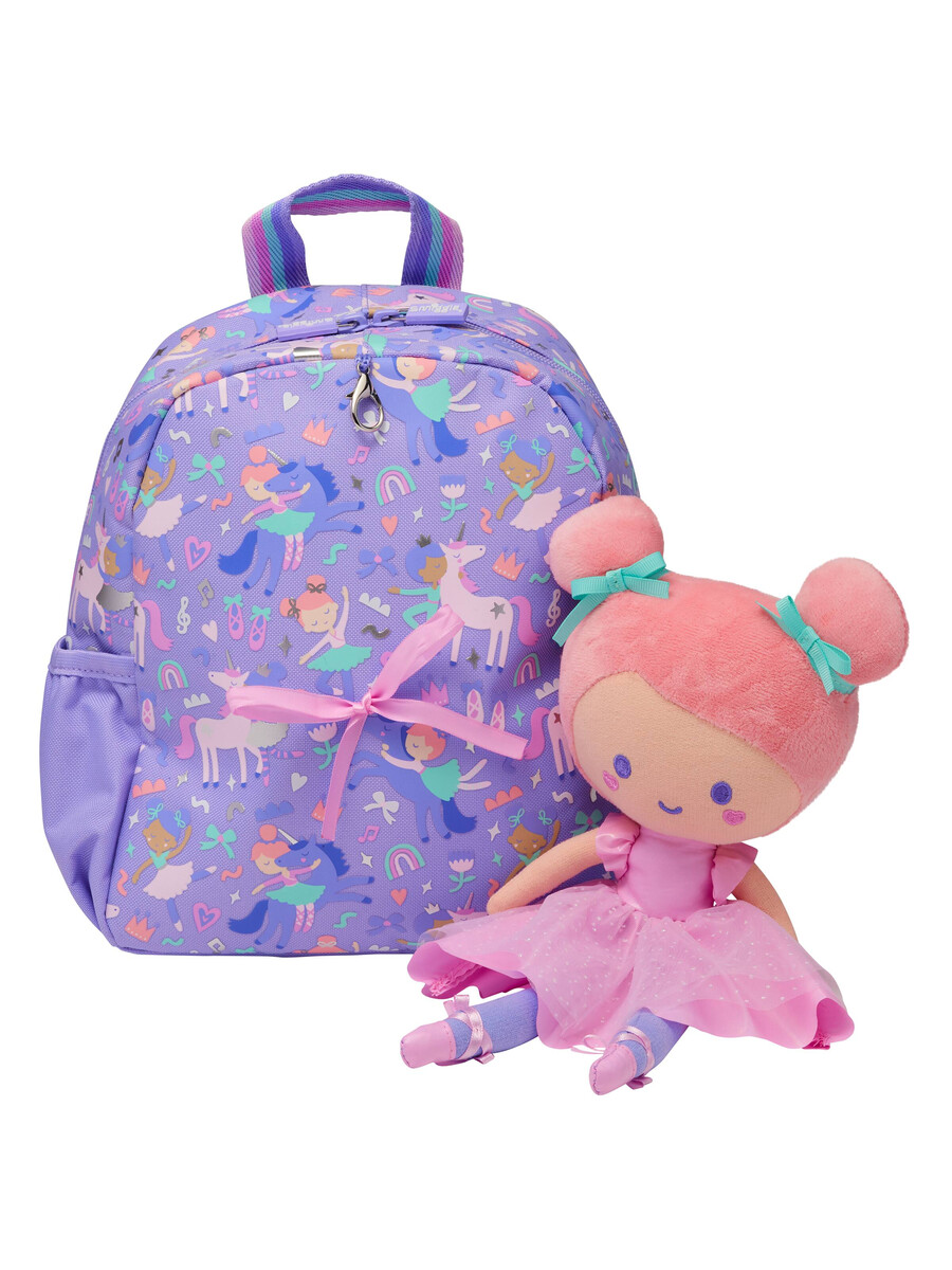 mochila diminuta ready set go con peluche desmontable