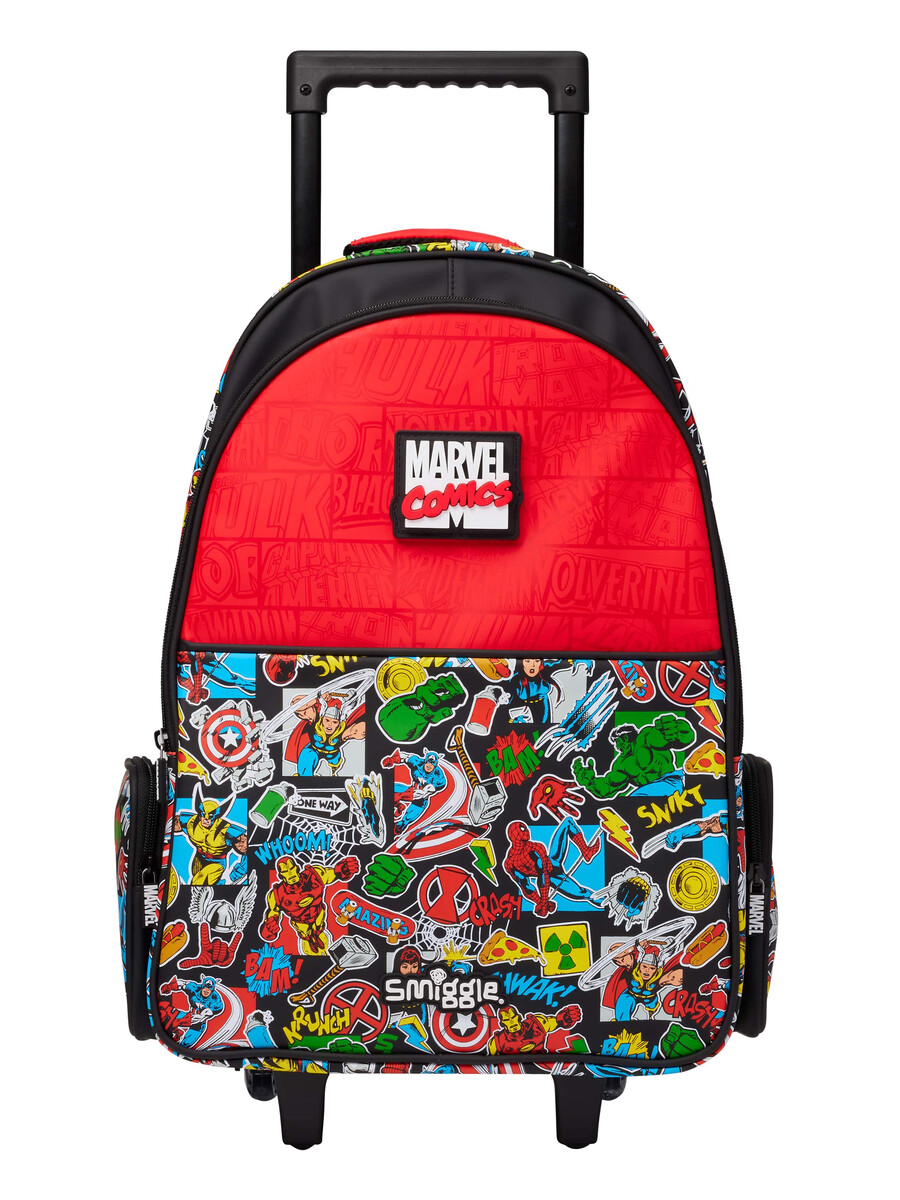 mochila con ruedas marvel con luces.
