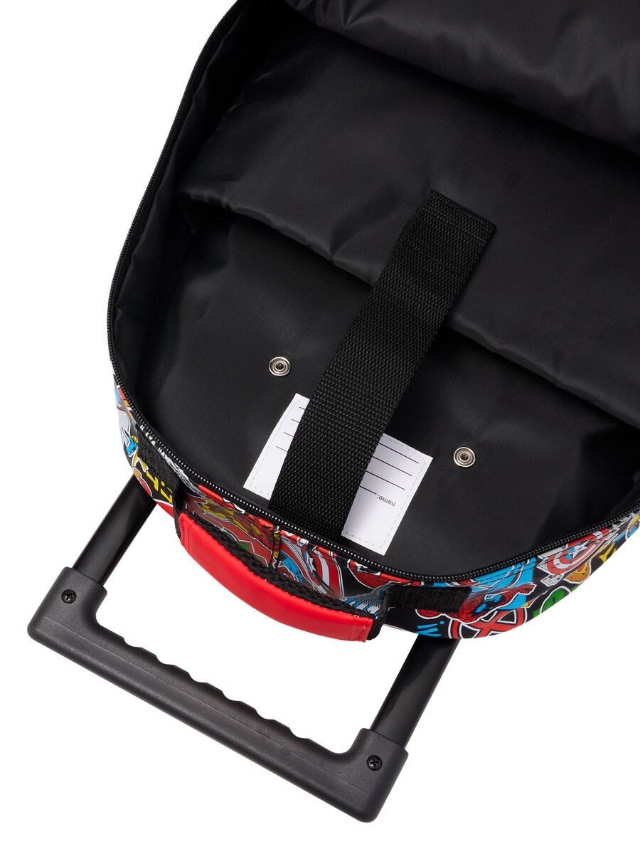 mochila con ruedas marvel con luces.