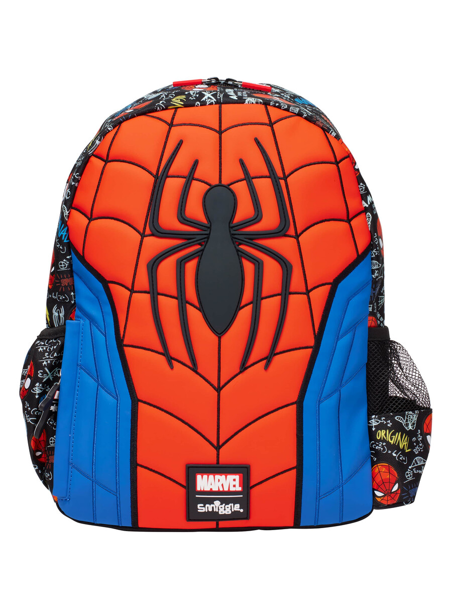 mochila con capucha del personaje spider-man junior