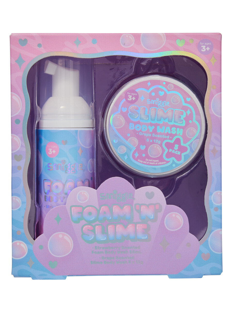 pack de regalo de gel de baño foam n slime