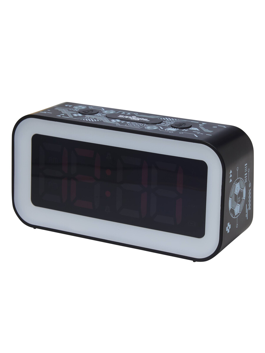 luz nocturna y reloj digital