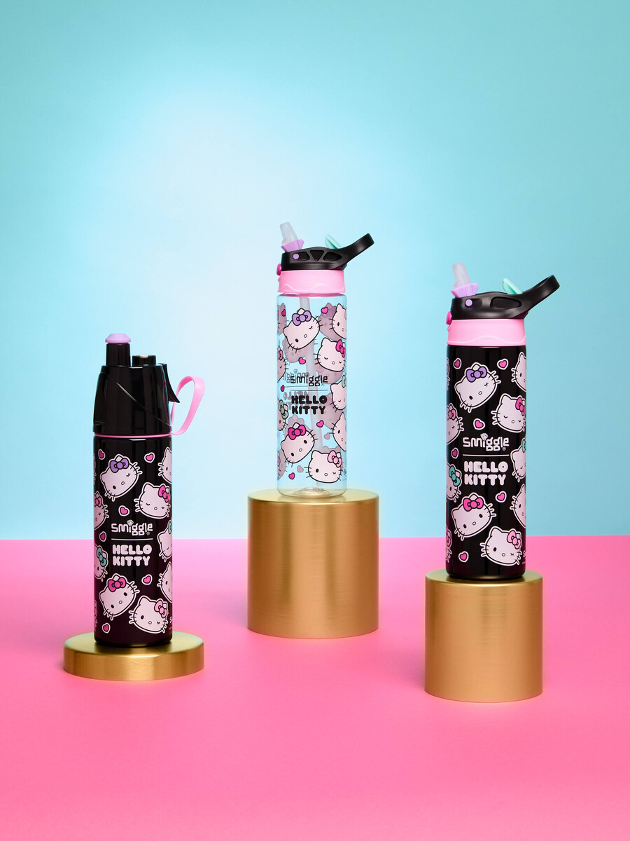 botella térmica hello kitty de acero inoxidable con tapa abatible de 520 ml