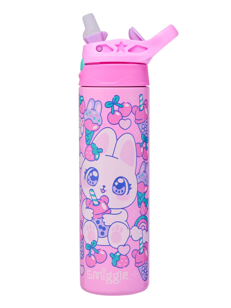 botella de acero inoxidable bright eyes con tapa abatible de 520 ml