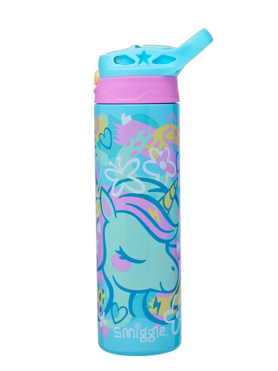 botella de acero inoxidable bright eyes con tapa abatible de 520 ml