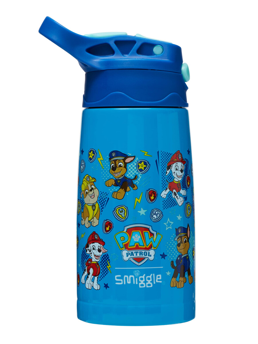 botella de agua aislada de acero inoxidable paw patrol junior con boquilla abatible de 400 ml