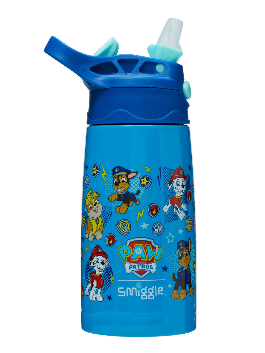 botella de agua aislada de acero inoxidable paw patrol junior con boquilla abatible de 400 ml
