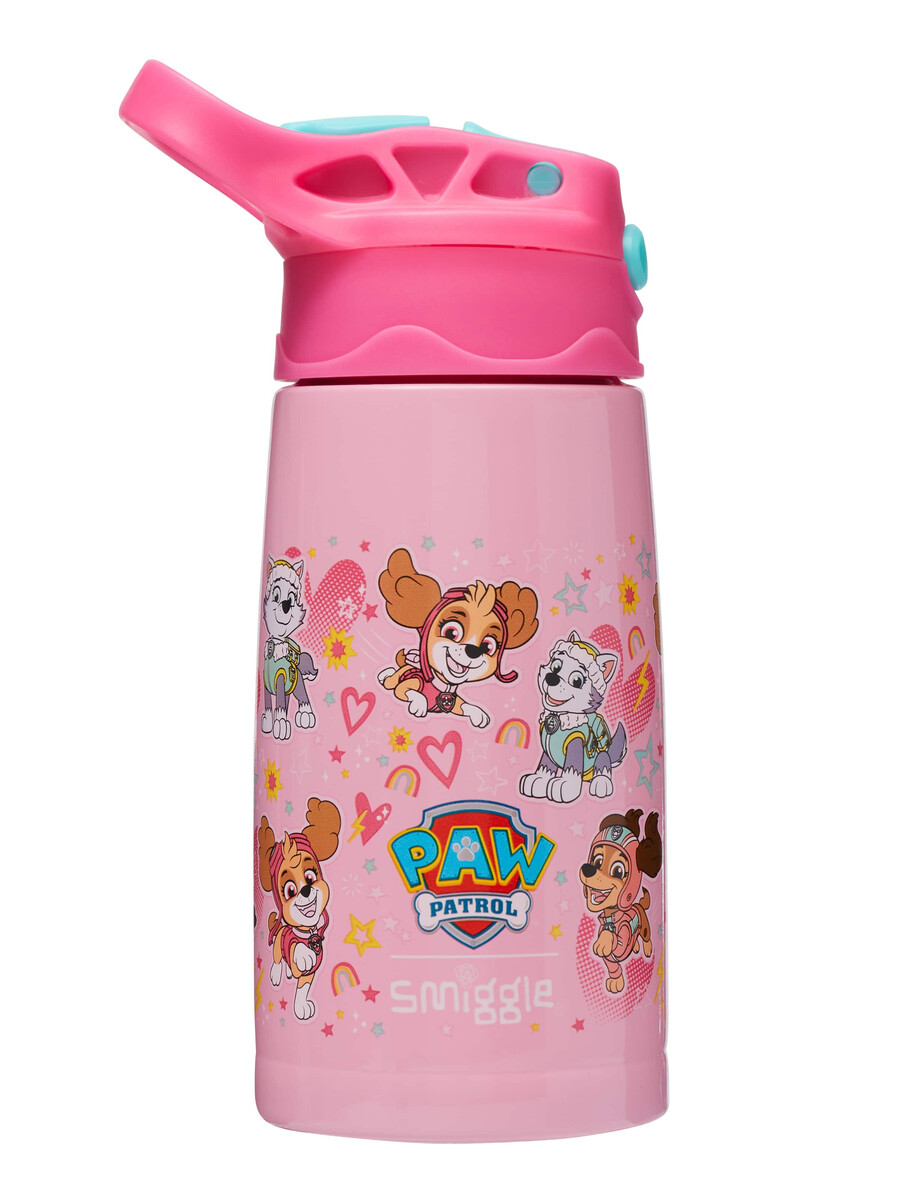 botella de agua aislada de acero inoxidable paw patrol junior con boquilla abatible de 400 ml