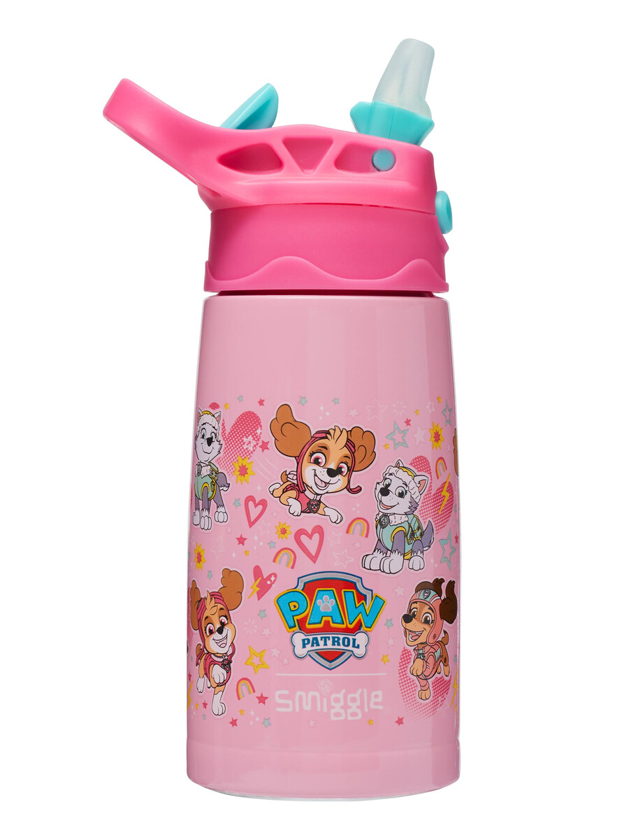 botella de agua aislada de acero inoxidable paw patrol junior con boquilla abatible de 400 ml