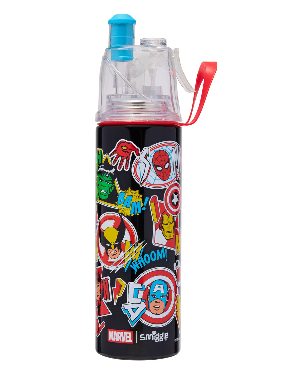botella de acero inoxidable marvel para bebidas con pulverizador de 500 ml