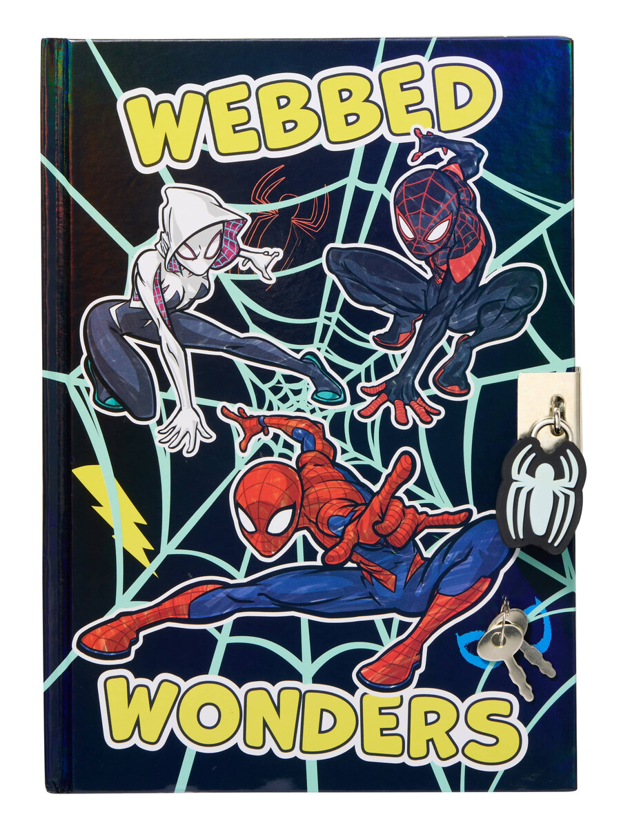 cuaderno con candado spider-man a5