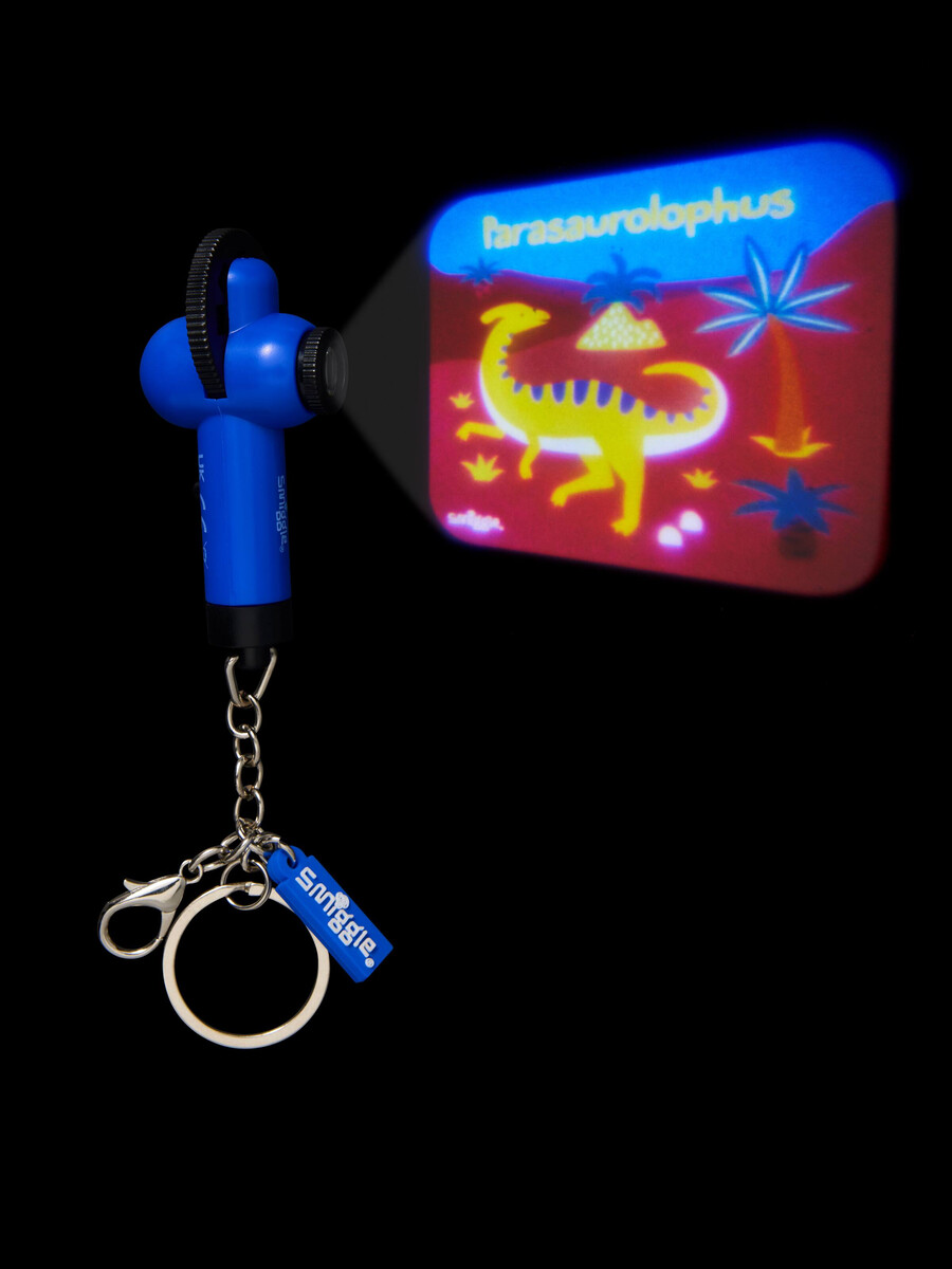 llavero con cámara de dinosaurio
