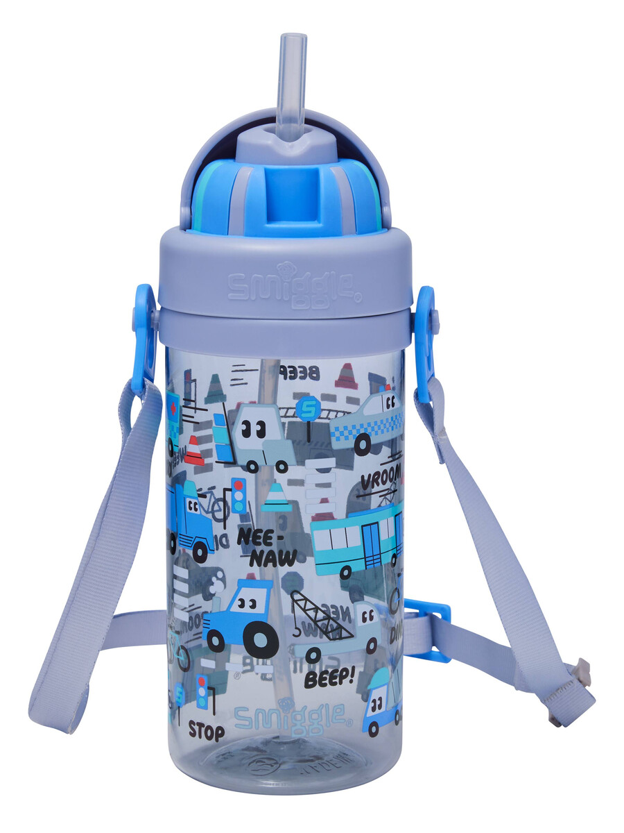botella de plástico pequeña ready set go con correa 400 ml