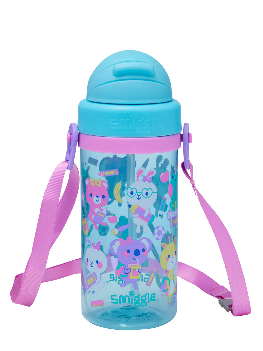 botella de plástico pequeña ready set go con correa 400 ml