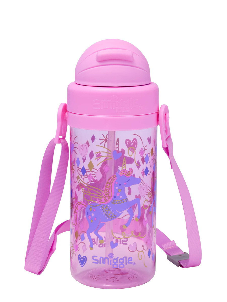 botella de plástico pequeña y aventurera para bebidas con correa 400 ml
