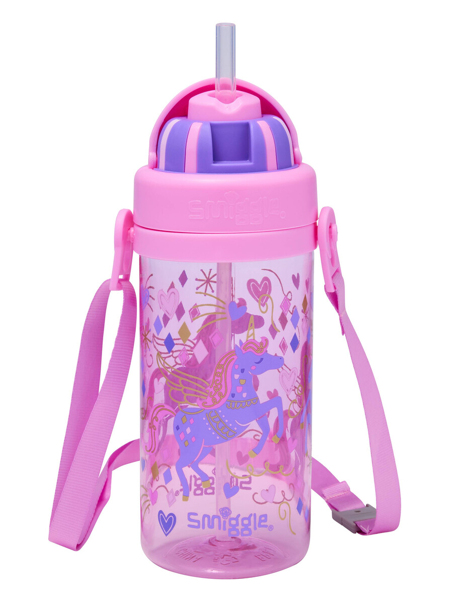 botella de plástico pequeña y aventurera para bebidas con correa 400 ml