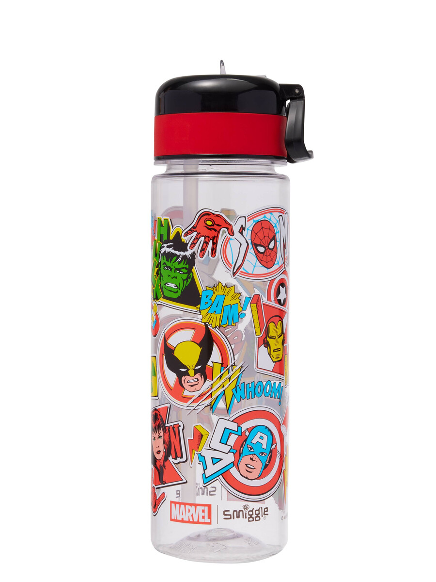 botella de plástico marvel con tapa abatible de 650 ml