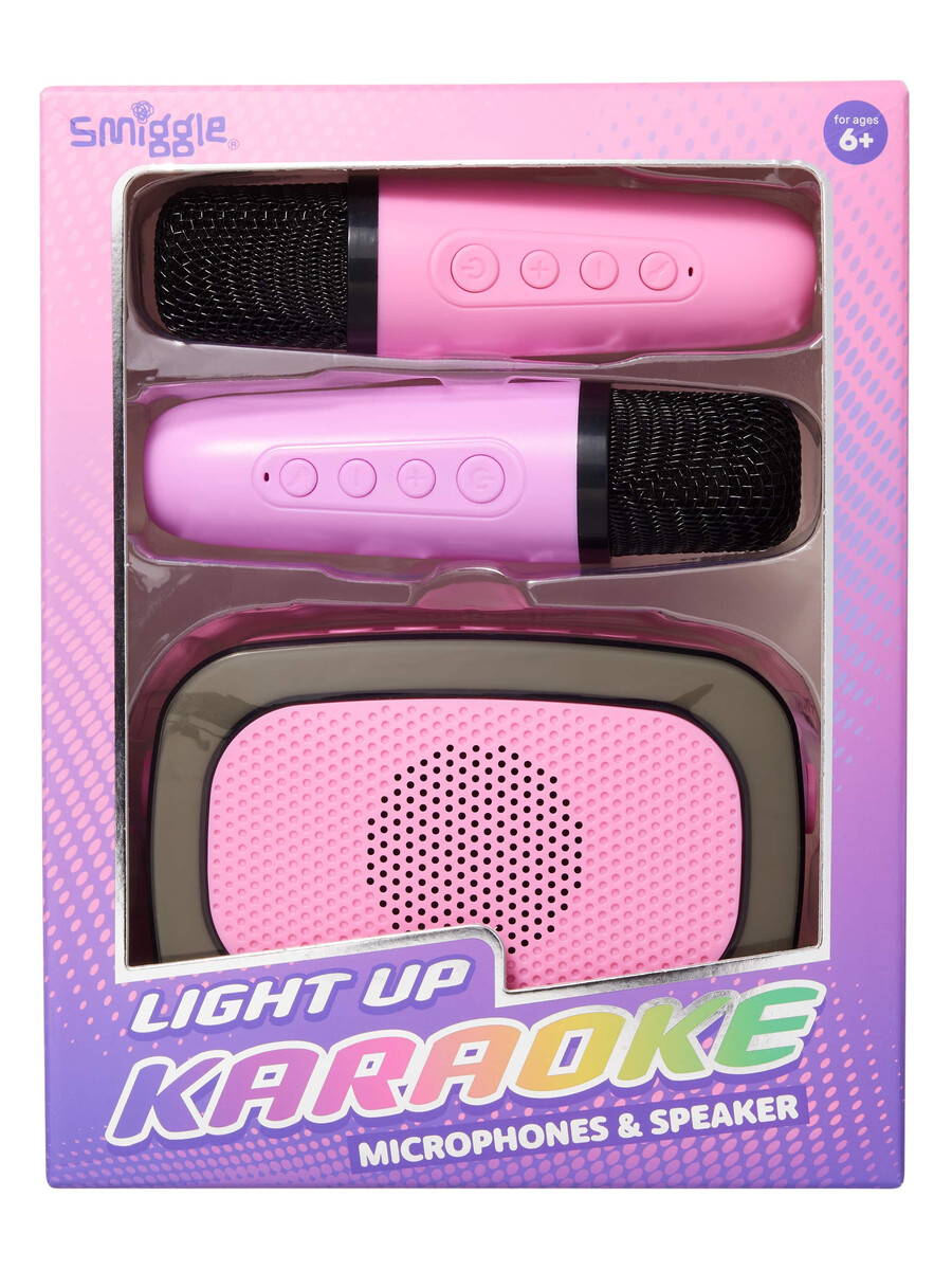 altavoz y micrófono de karaoke con luces