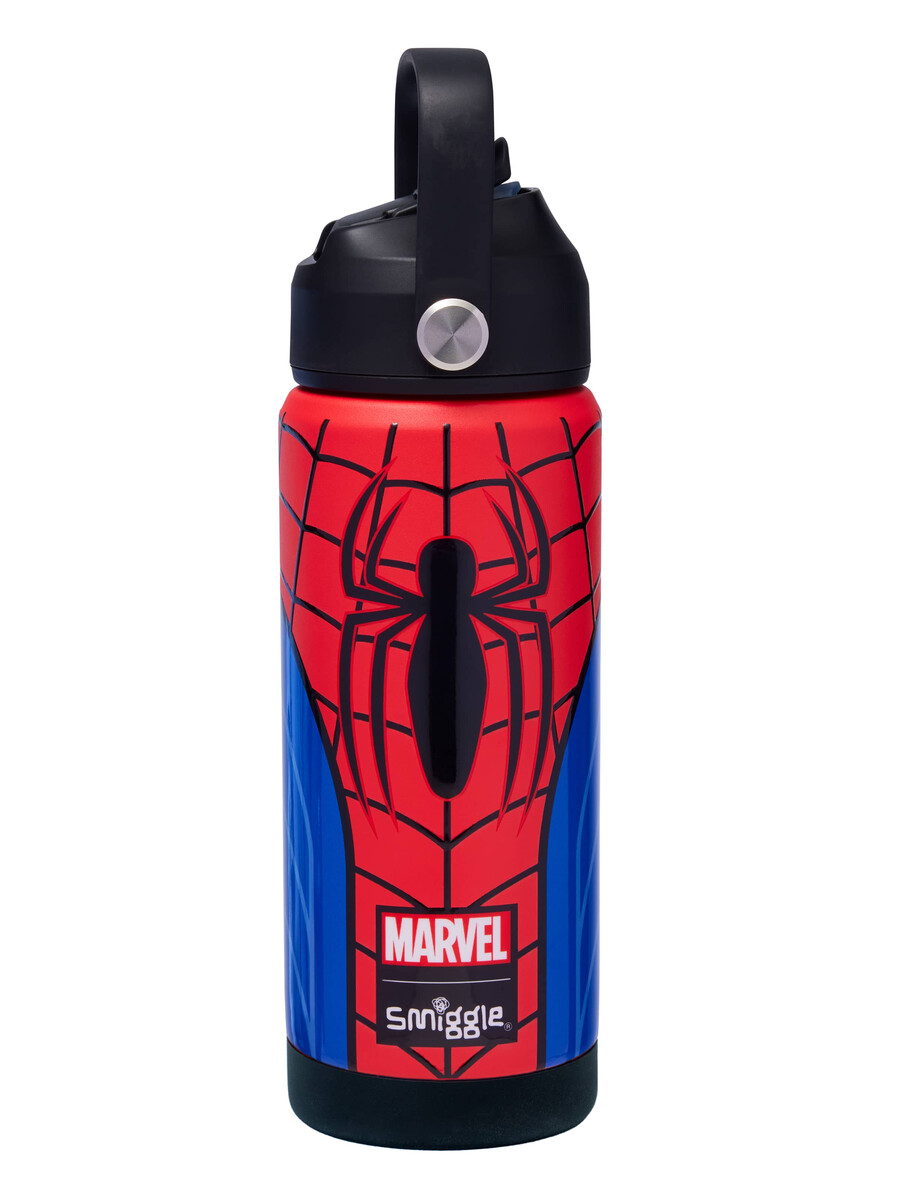 botella de acero inoxidable aislada con diseño de garabatos de spider-man 550 ml