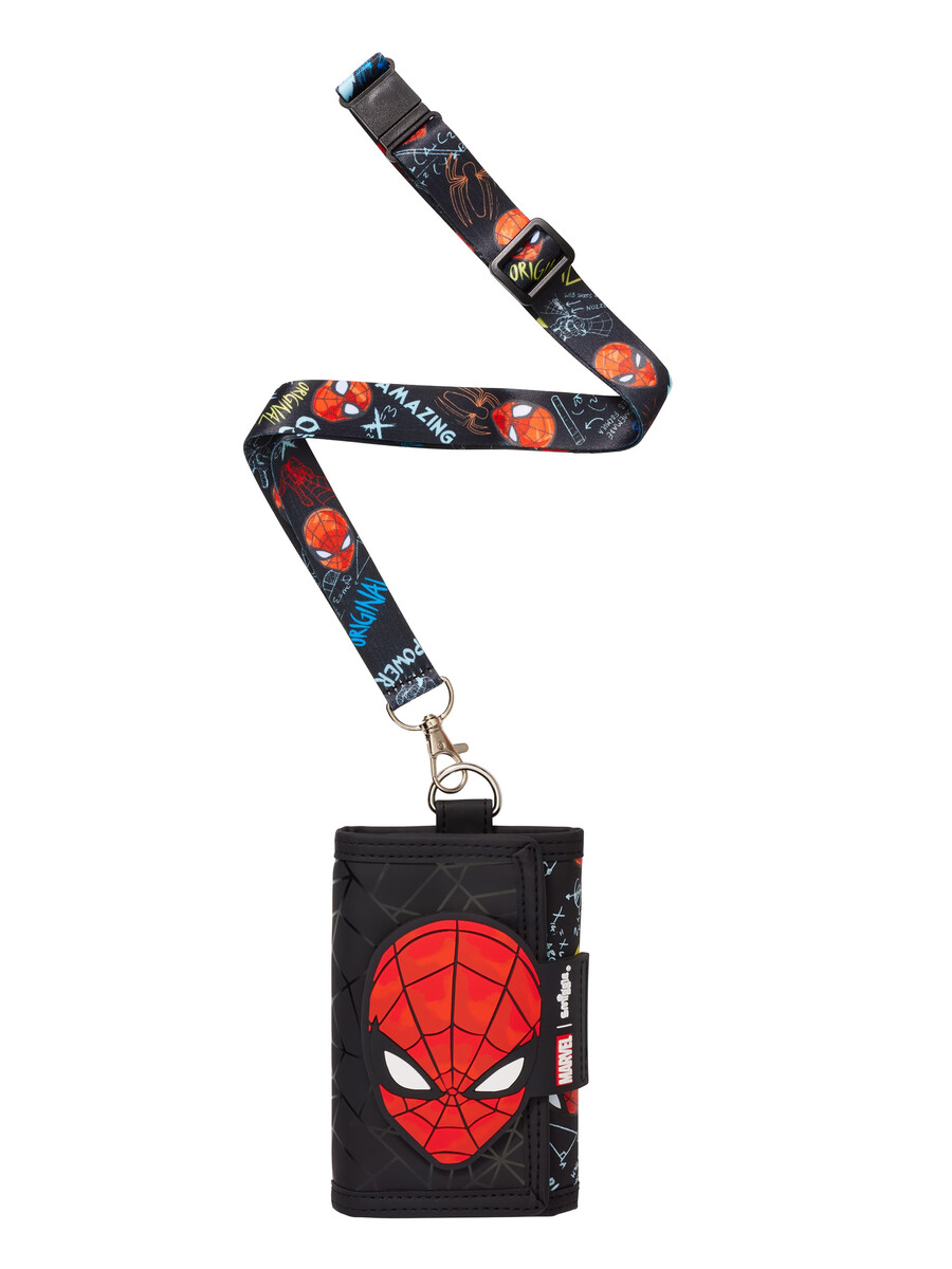cartera con cordón de spider-man
